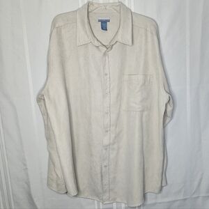 Breakwater Faux Suade Cream Button-Up Shirt